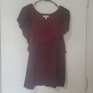 Red and black flower shirt